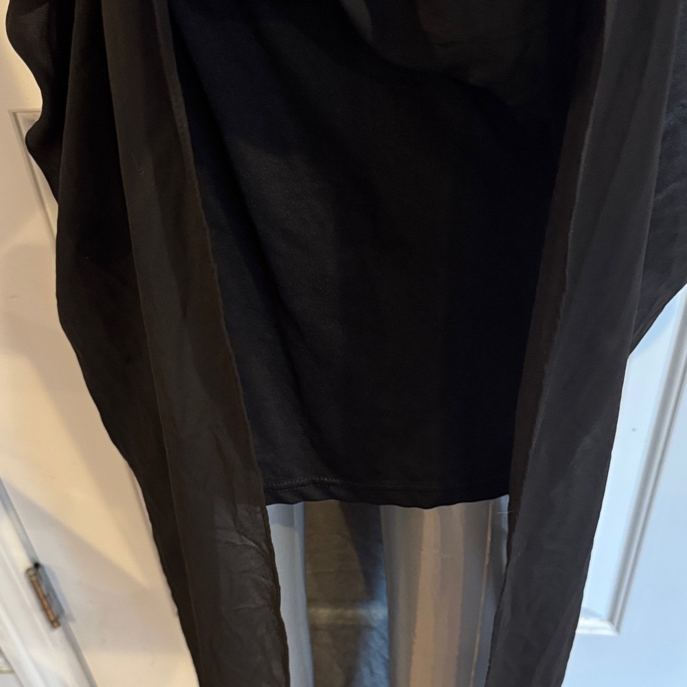 H&M Black sheer High-Low Midi Skirt Sz 2 - Picture 3 of 7